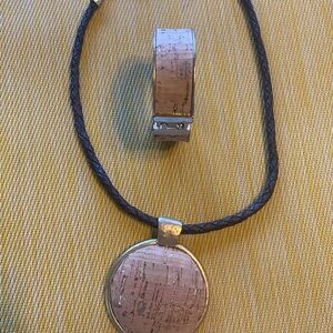 Chico’s cork necklace and matching bracelet